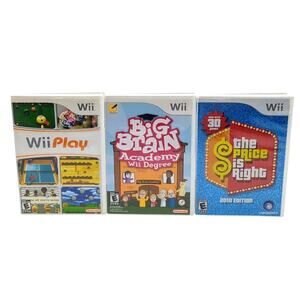 3 Nintendo Wii Game Lot Price is Right Big Brain Academy Wii Play